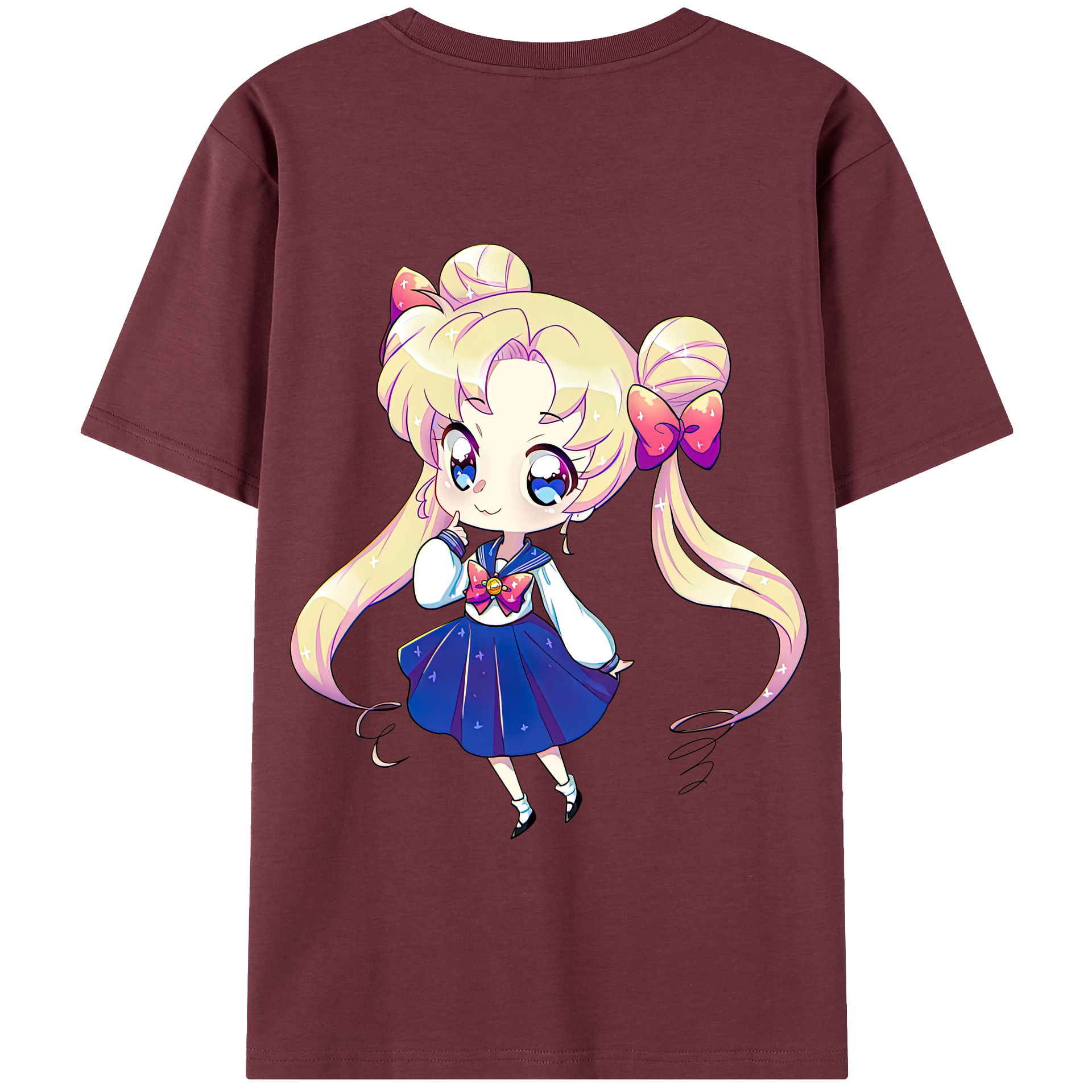 （画像用） 美少女戦士セーラームーン 月野 うさぎ つきの うさぎ Sailor Moon Tsukino Usagi 綿100％半袖Tシャツ（背面プリント）